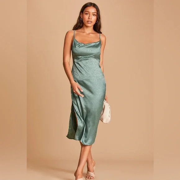 slim fit dress slacks Sage Silk Dress | Silk Slip Dress main image 0
